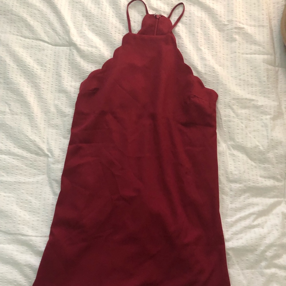 Lulus red scalloped top dress
